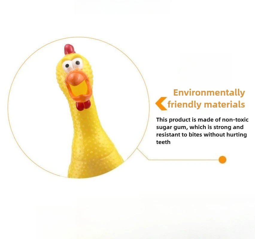 DKSTINYE Squeaky Chicken Dog Toy Rubber Squeaker Chew