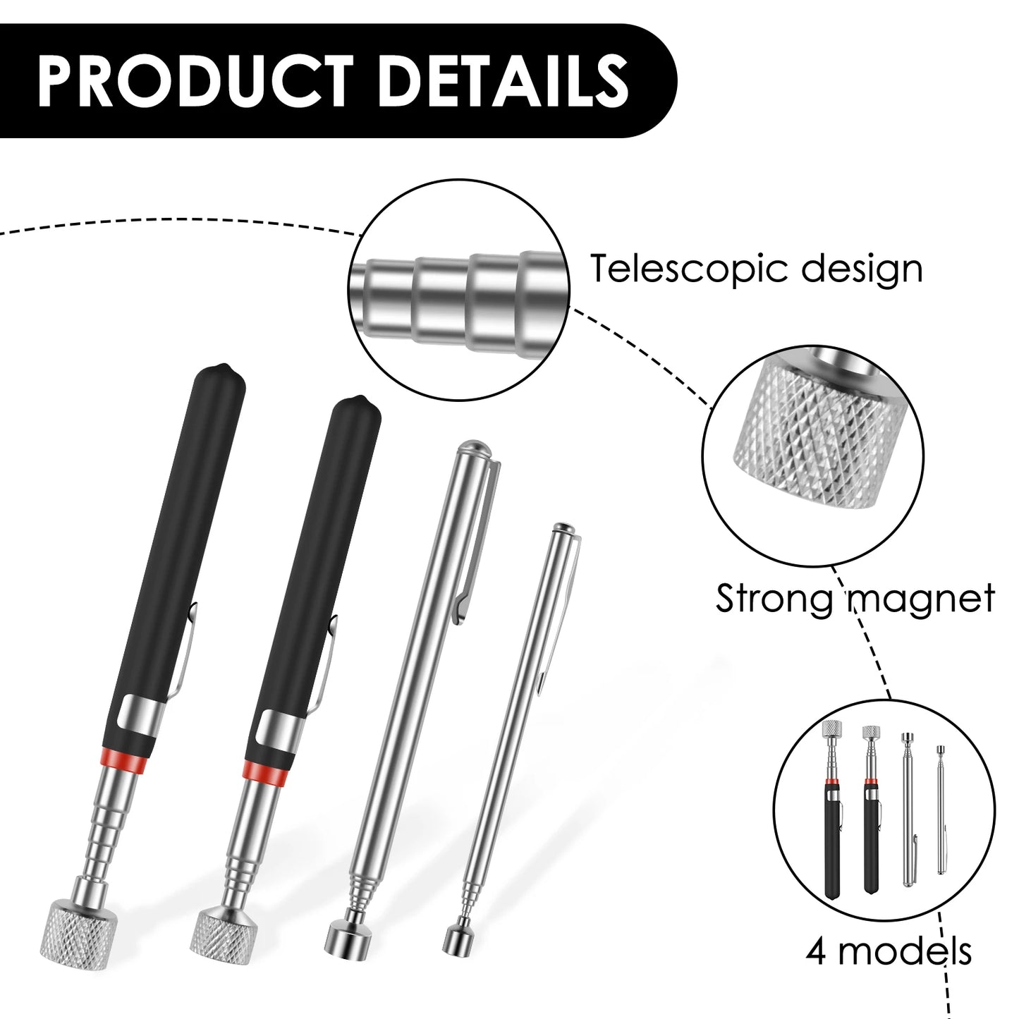 Toorise Telescoping Magnetic Pickup Tool Set 4 Pack