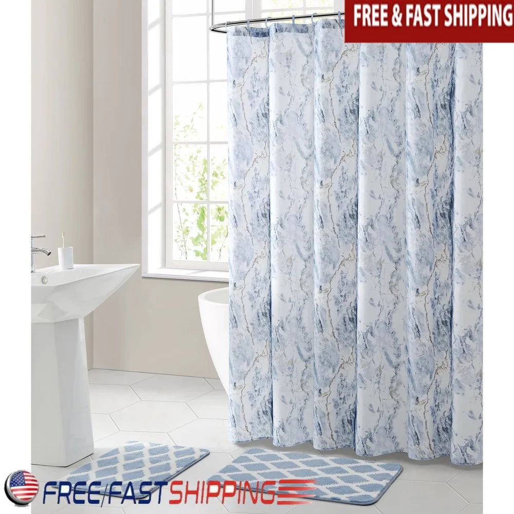 Craft Of Weaving 15-Piece Shower Curtain Set With Rug Hooks