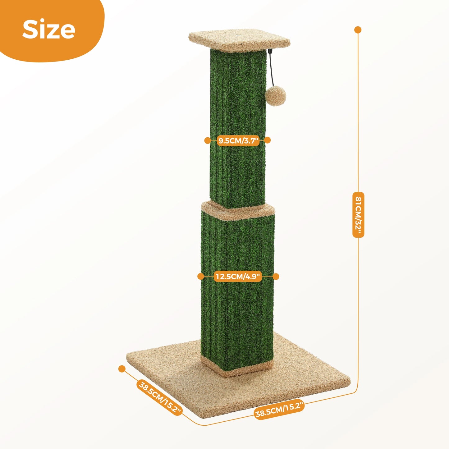 PAWZ Road Cat Scratching Post for Indoor Cats Durable Wood