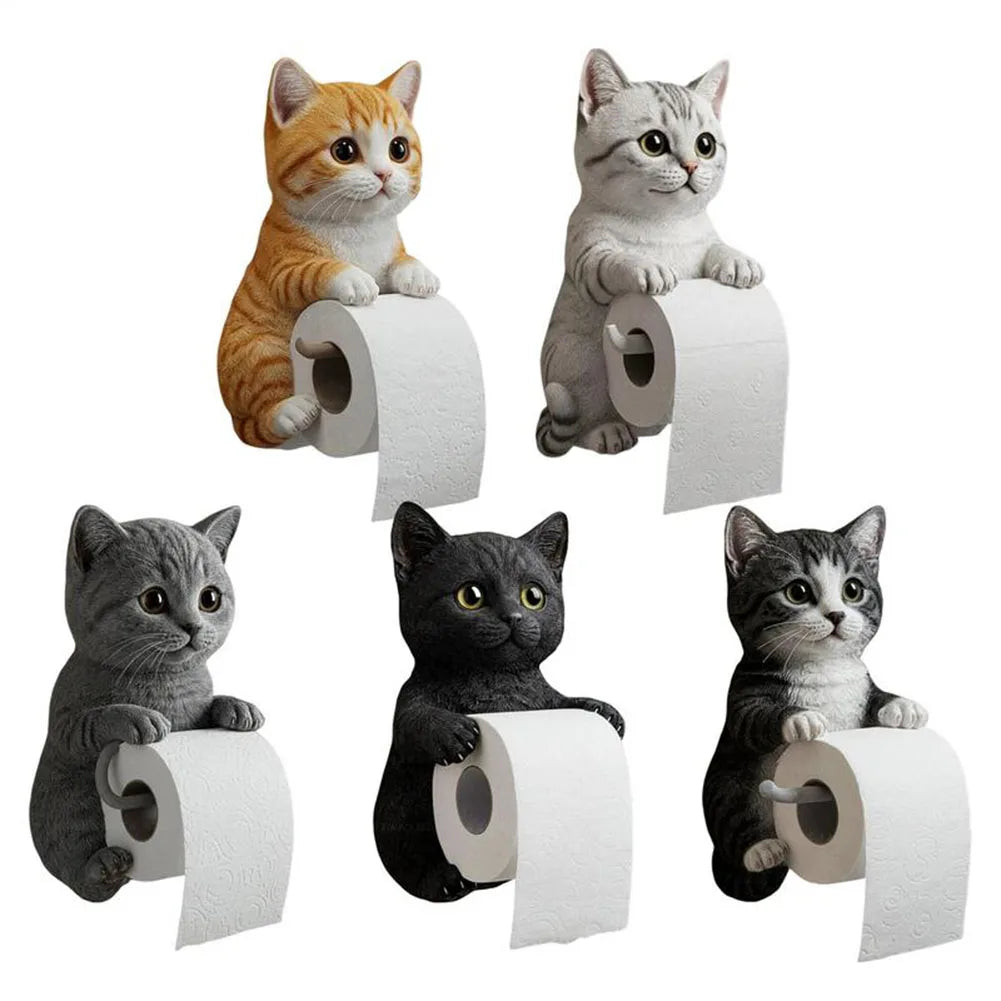 APWIKOGER Cat Shape Resin Wall Mounted Toilet Paper Holder
