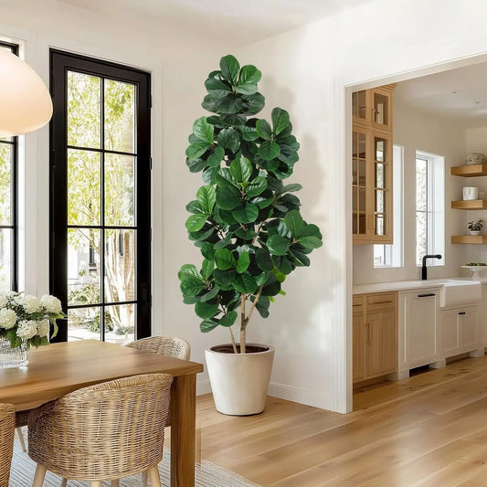 HiMISSCN Fiddle Leaf Fig Tree Artificial With Realistic Leaves Planter Pot