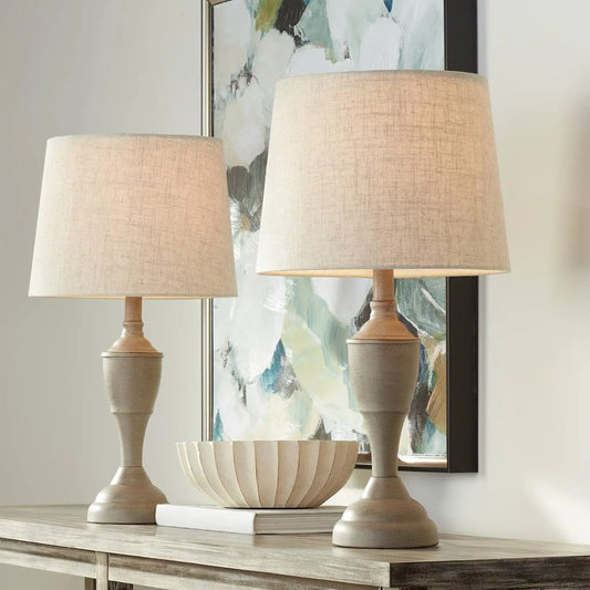 Table Lamps Set Of 2 With Linen Tapered Drum Shades