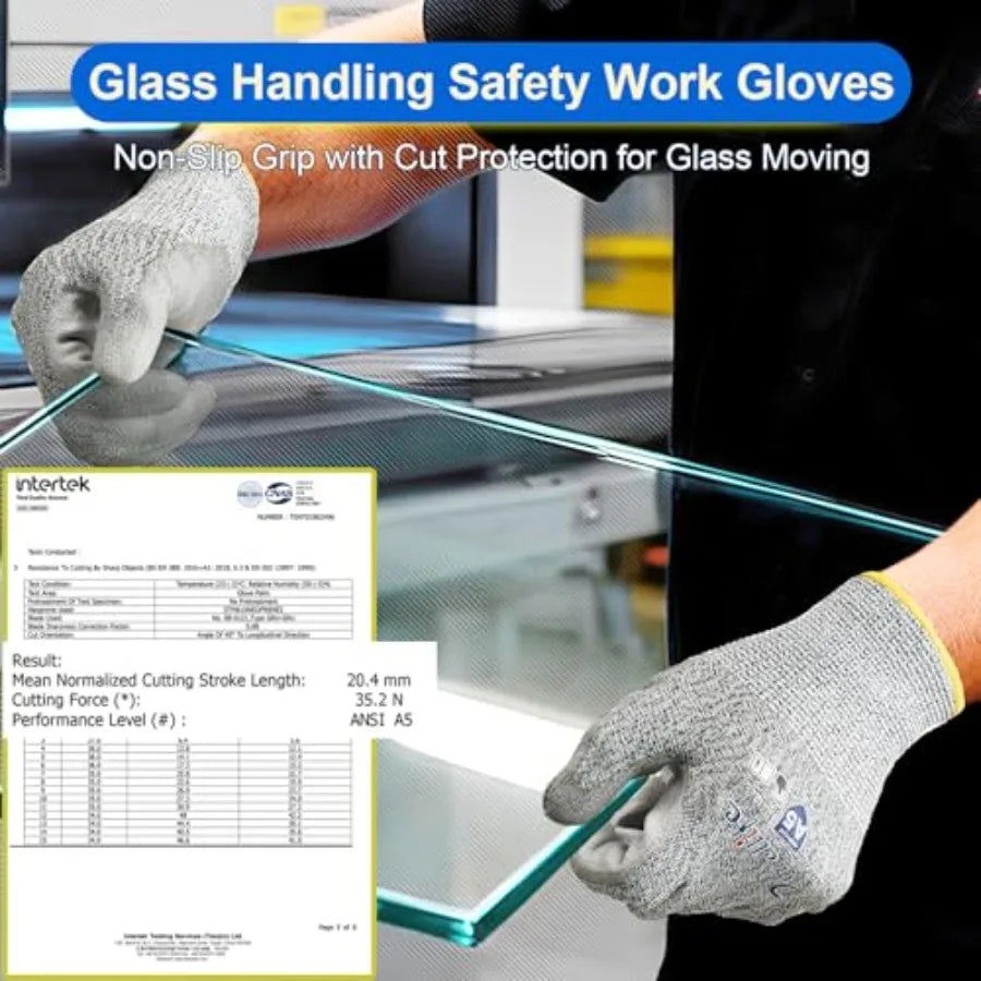 Cut Resistant Work Gloves EN 388 Level 4 PU Coated