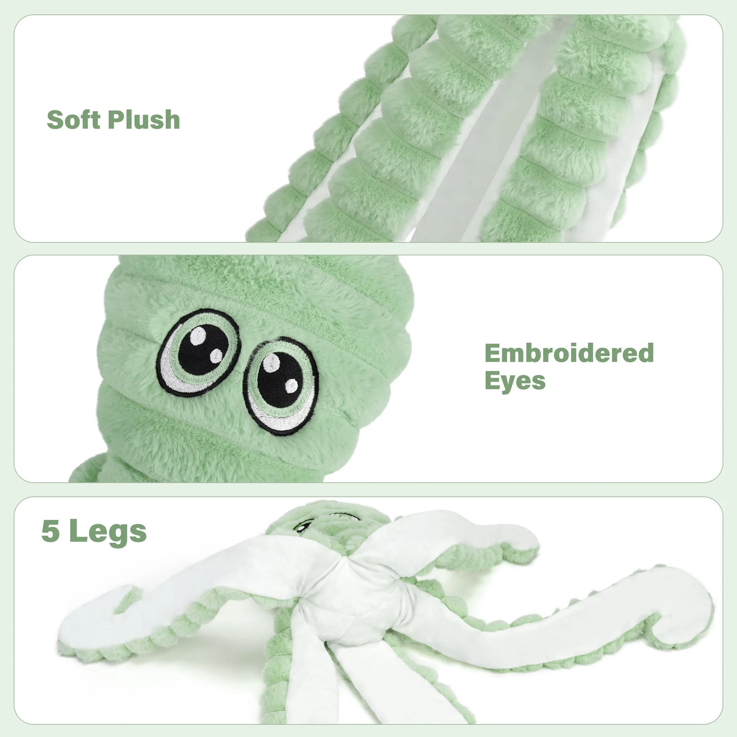 Octopus Design Squeaky Plush Dog Toy For Small Medium Dogs