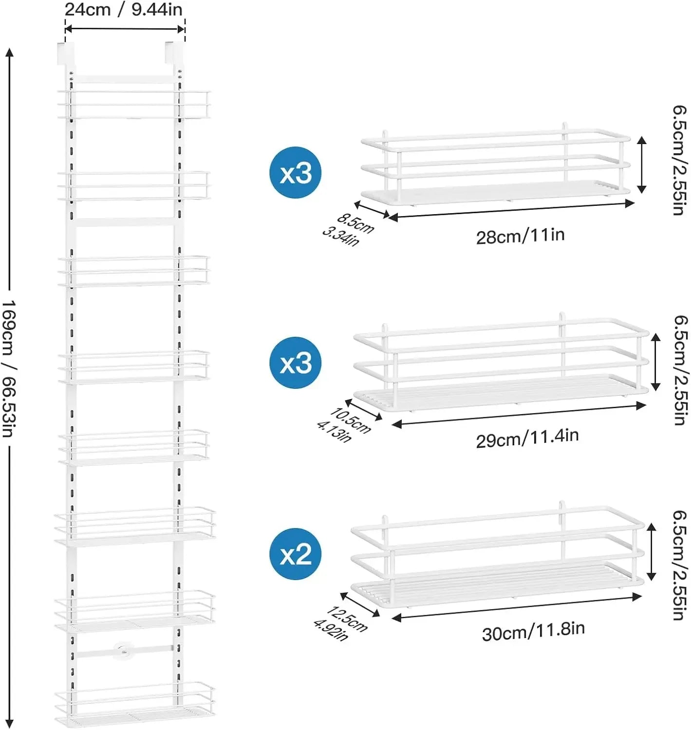 XMSJ 8-Tier Over The Door Pantry Organizer For Kitchen Cabinets