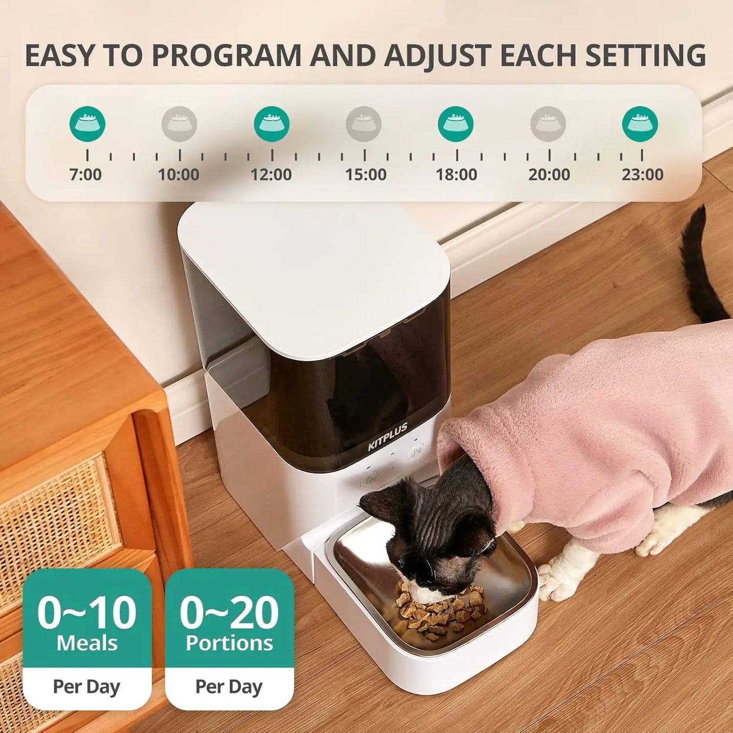 Automatic Cat Feeder With App Control And Lock Lid 4L