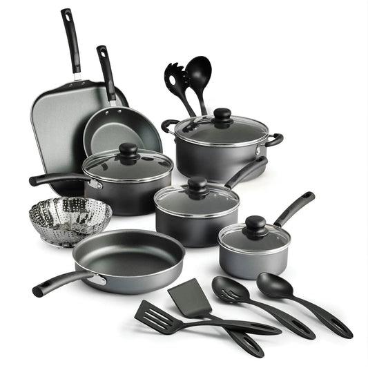 Tramontina Primaware Eighteen Pieces Nonstick Cookware Set With Silicone Handles