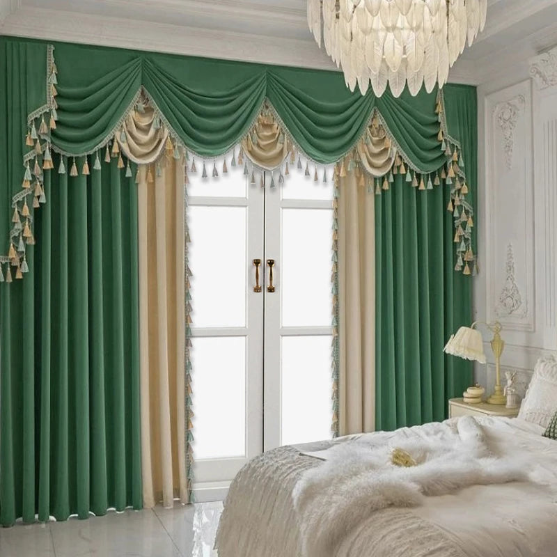 Zhejiang Flannelette Curtain TwoPiece Solid Color Shading Drapes Living Room