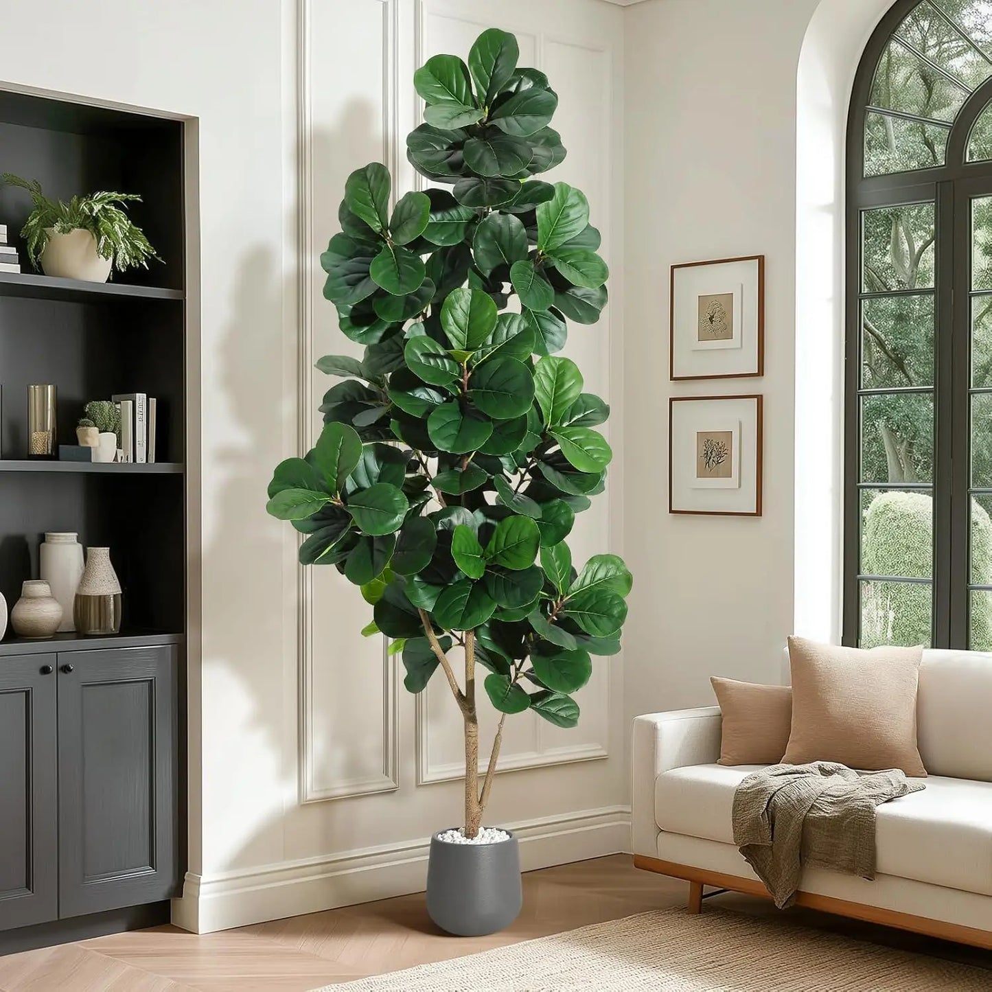 HiMISSCN Fiddle Leaf Fig Tree Artificial With Realistic Leaves Planter Pot