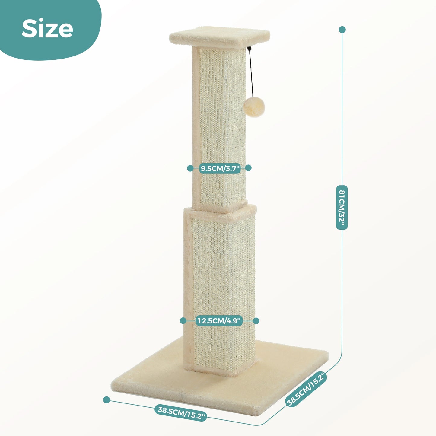 PAWZ Road Cat Scratching Post for Indoor Cats Durable Wood