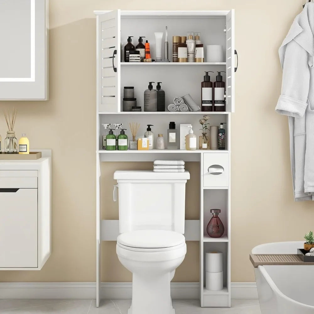 MKDK Freestanding Bathroom Over-The-Toilet Storage Cabinet With Two Doors