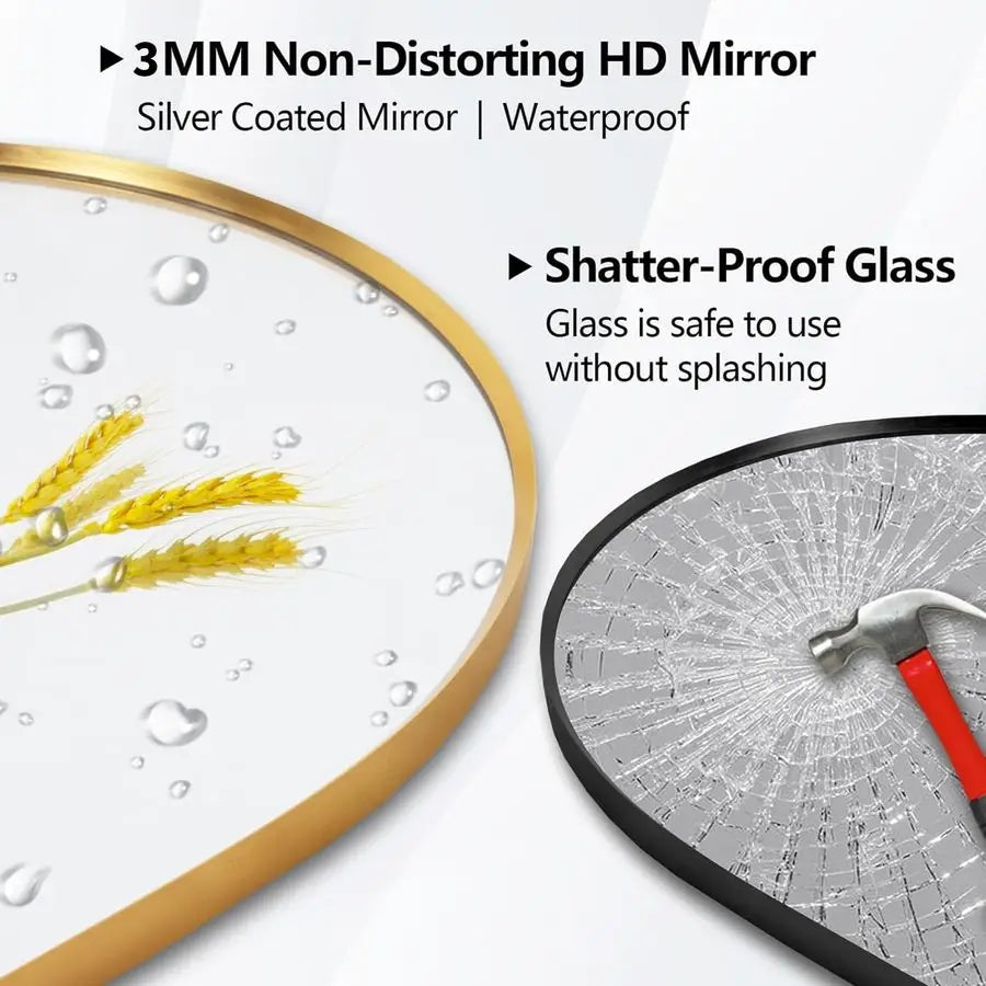 Full Length Mirror With Metal Frame Wall Mounted Dressing Mirror