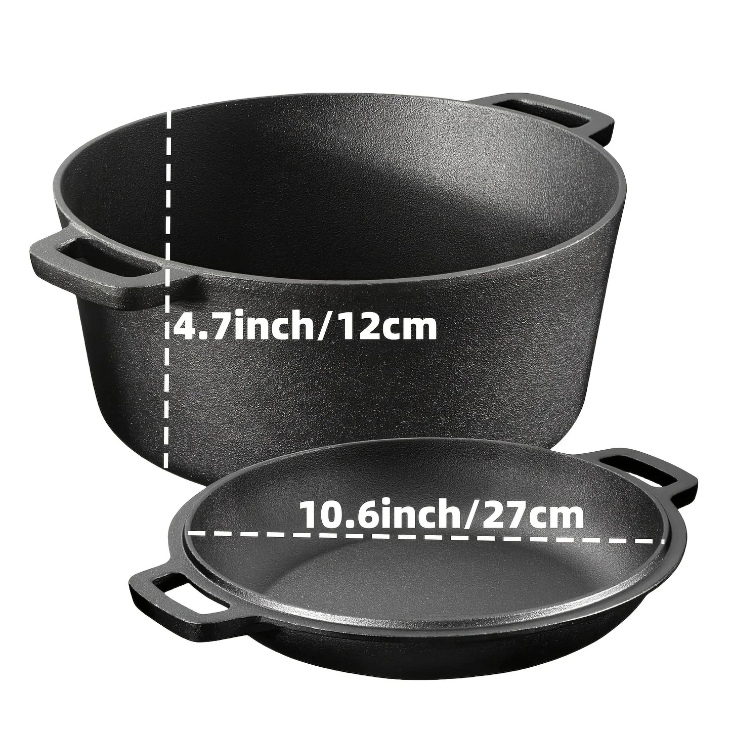 AEDG 3-Piece Cast Iron Skillet Set Preseasoned Heavy-Duty Pans
