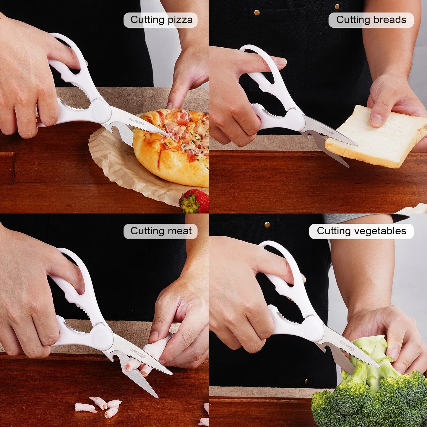 Elitequo All Purpose Kitchen Scissors Heavy Duty Dishwasher Safe Stainless Steel