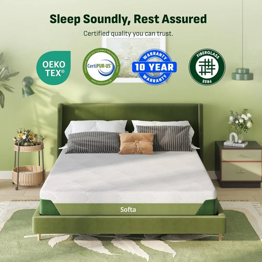 ZHUXIANG Softa Adjustable Bed Frame With Gel Memory Foam Mattress