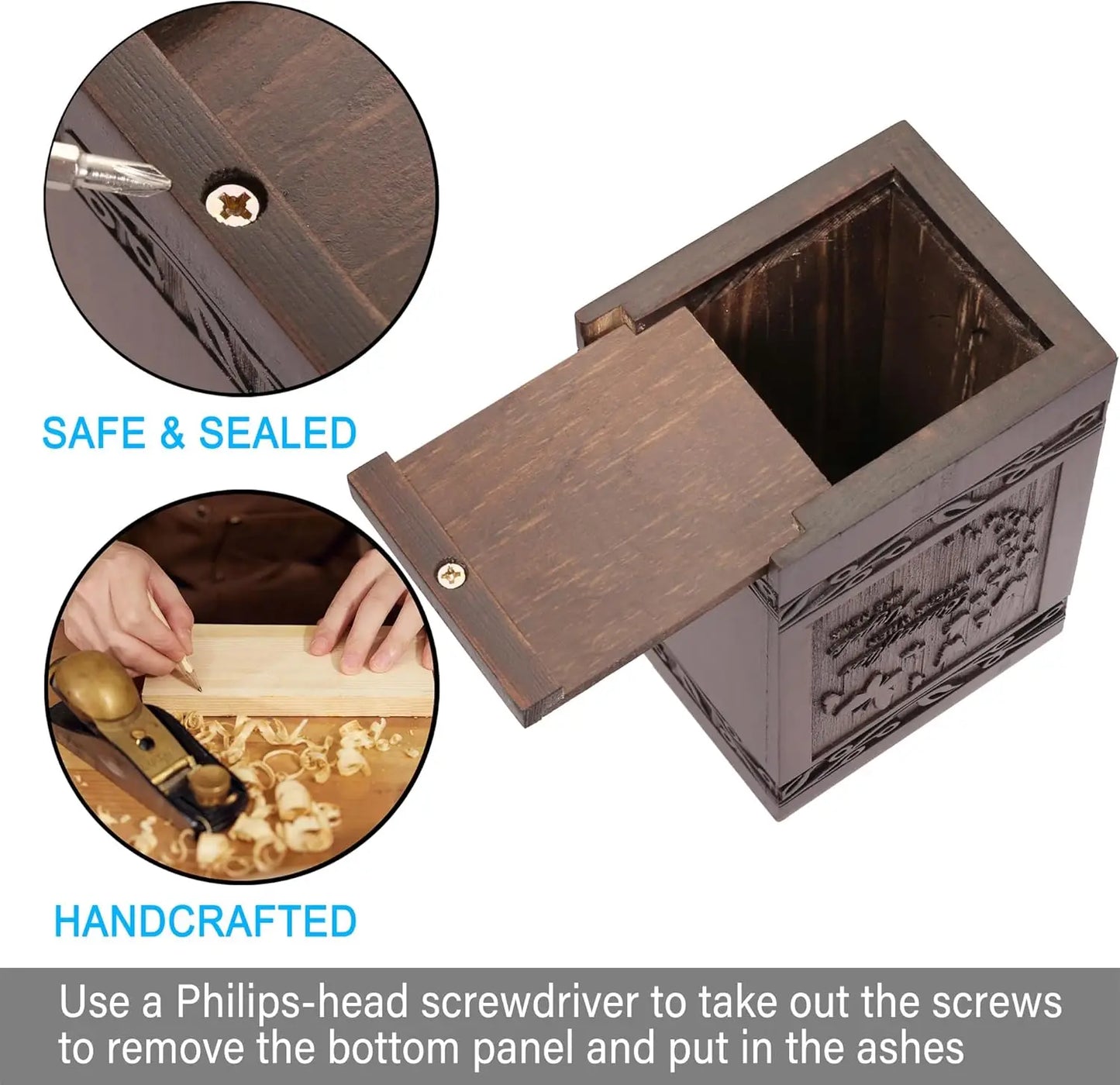 Wooden Carved Butterfly Urn For Human And Pet Ashes Memorial