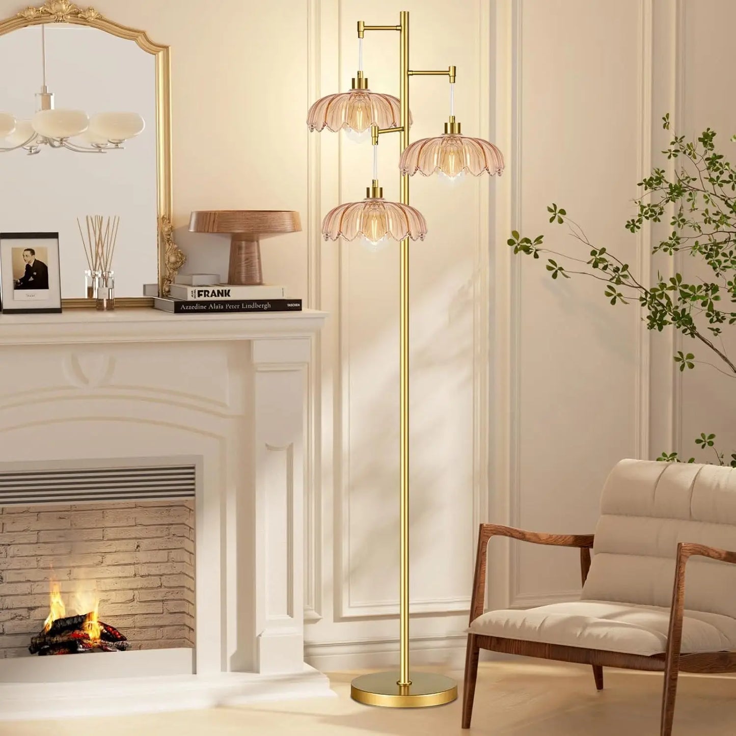 Modern Floor Lamp With Tree Design Three Lights Living Room