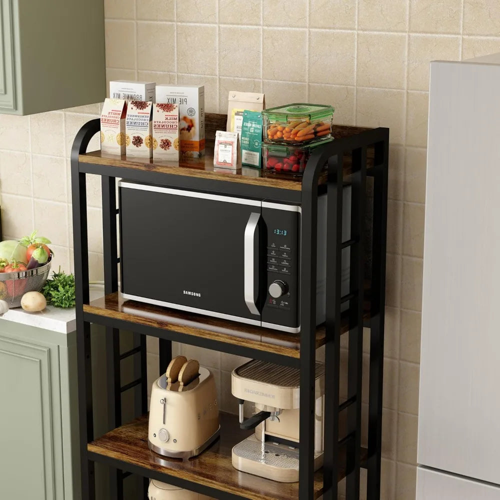 RBXC 4 Tier Kitchen Baker Cart With Rolling Wheels