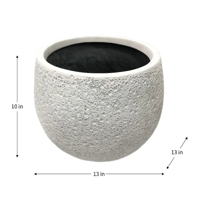 Porcelain Moon Planter Luna Outdoor Weather Resistant