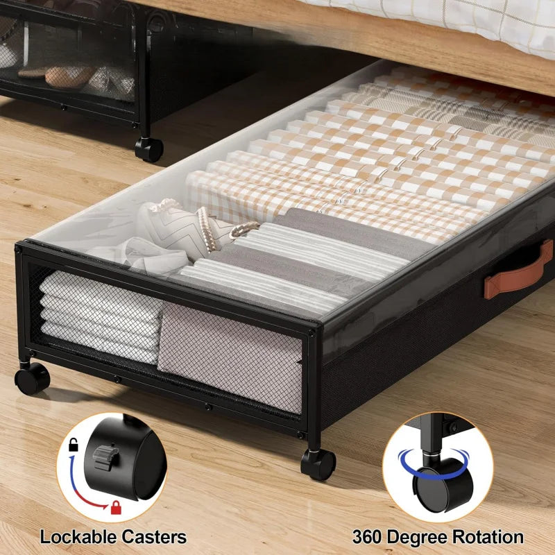 NONECN Under Bed Storage Drawers With Wheels For Dorm Essentials