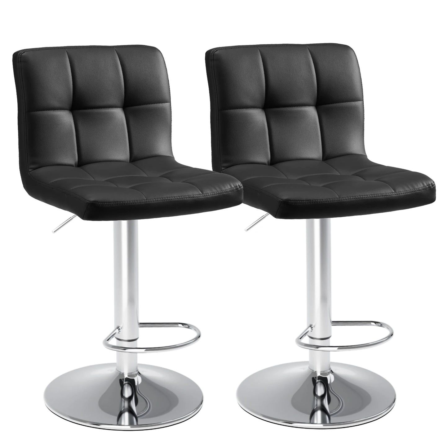 JHK PU Leather Bar Stools Set 2 Counter Elite Modern