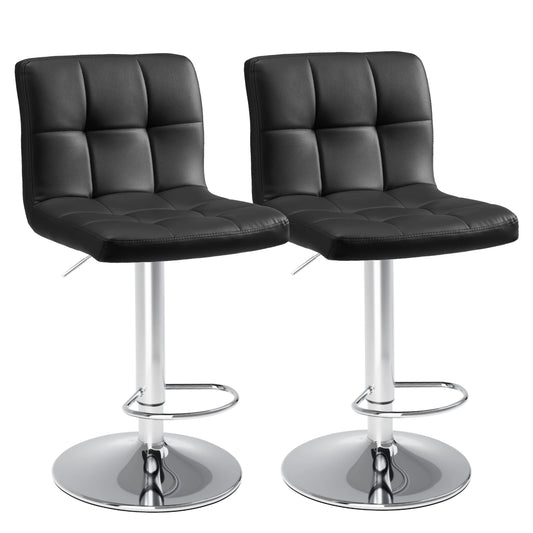 JHK PU Leather Bar Stools Set 2 Counter Elite Modern