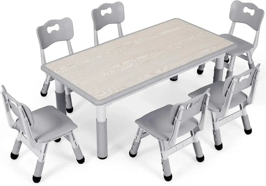 High Concerned Height Adjustable Kids Table 6 Chairs