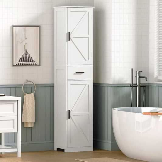 Hign-concerned Bathroom Cabinet With 6 Shelves Drawers