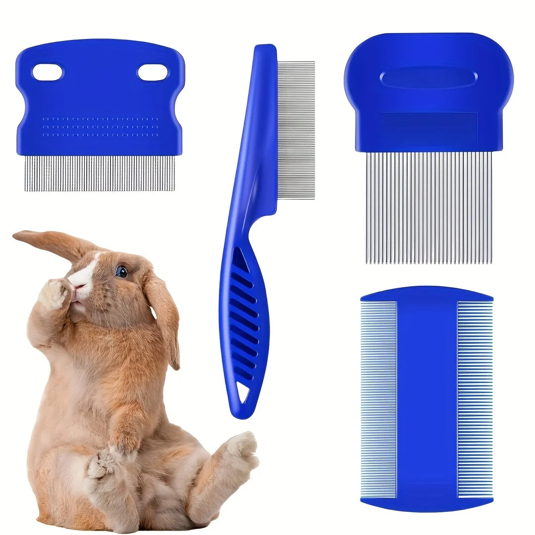 Stainless Steel Flea and Lice Grooming Comb for Dogs and Cats 4 Pack