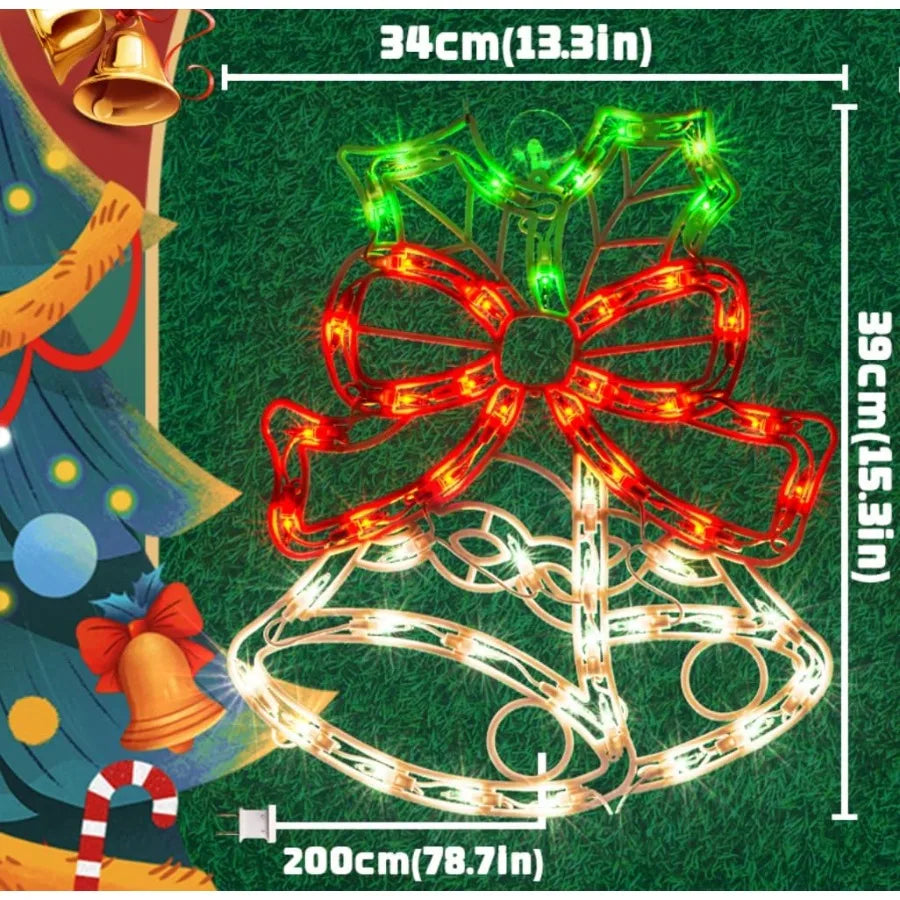 Electronic Christmas Window Silhouette Lights with 50 Incandescent Mini Lights
