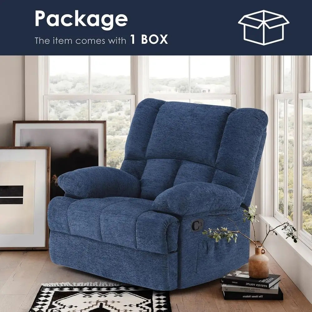 Oversized Rocker Recliner Chair With Adjustable Backrest