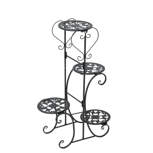 Hign-concerned 4 Tier Metal Flower Pot Plant Stand Indoor Outdoor