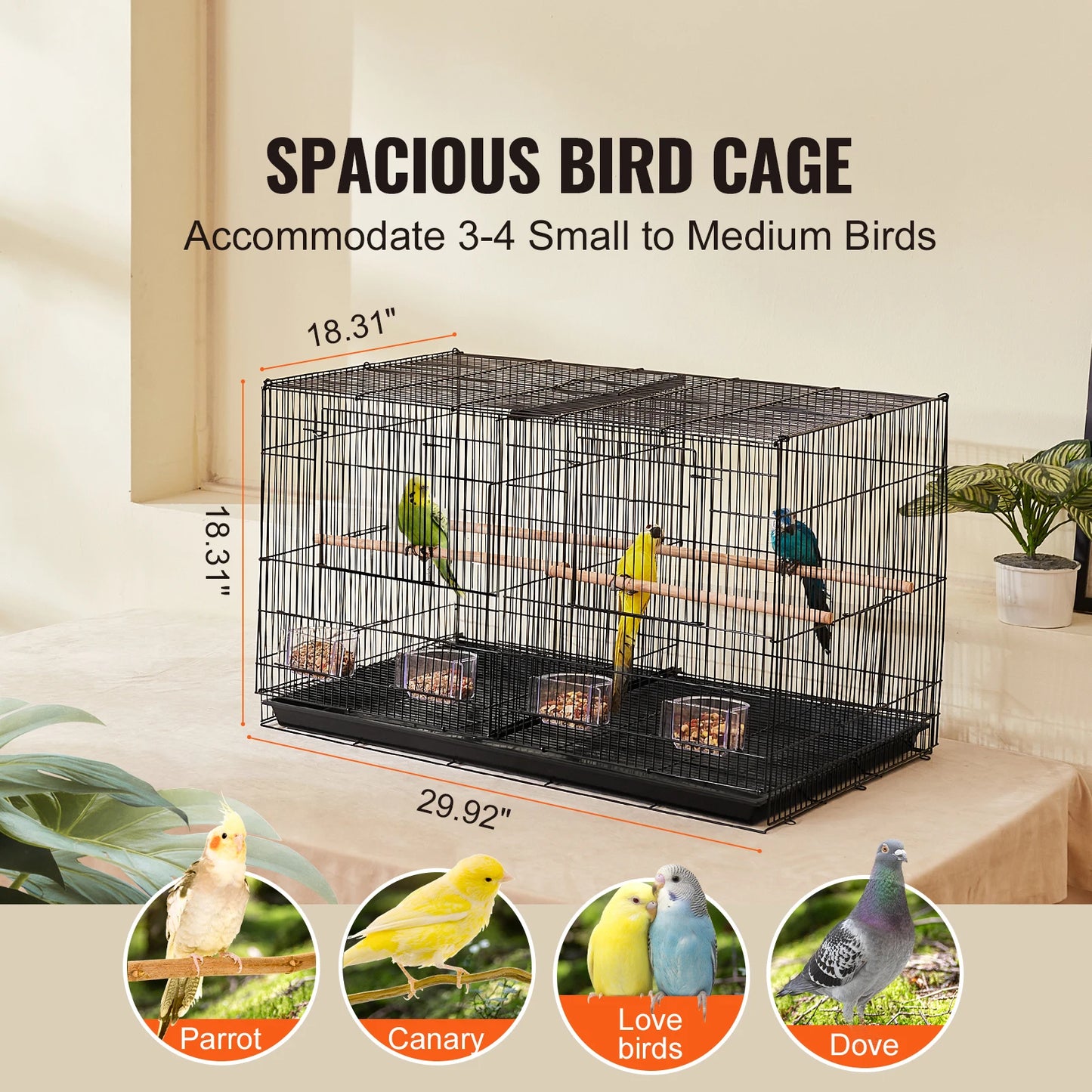 SucceBuy Flight Birdcage Stackable Divided Travel Perch
