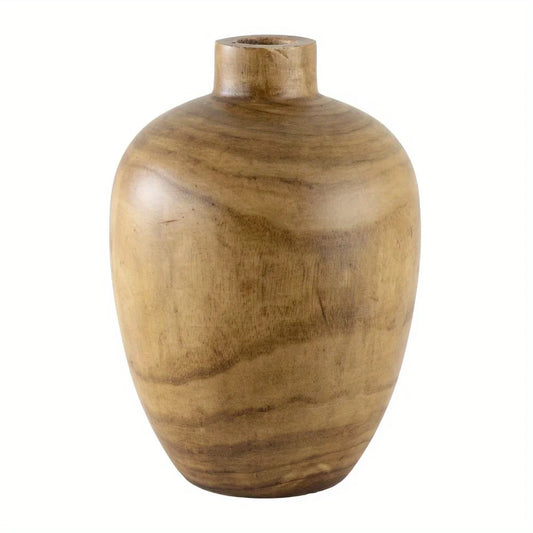Hign-concerned Wooden Vase Rustic Decor For Desktop