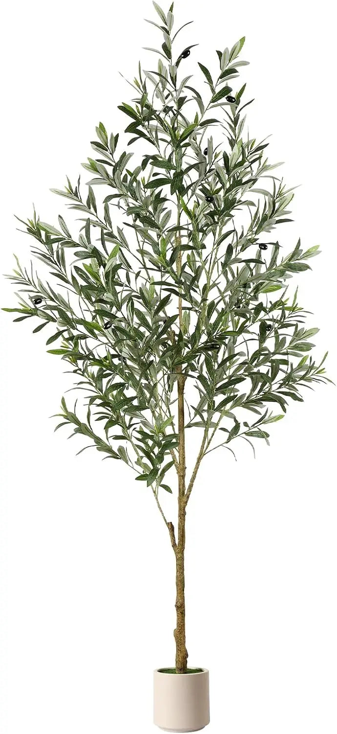 Artificial Olive Tree With Silk Fruits Planter Decor