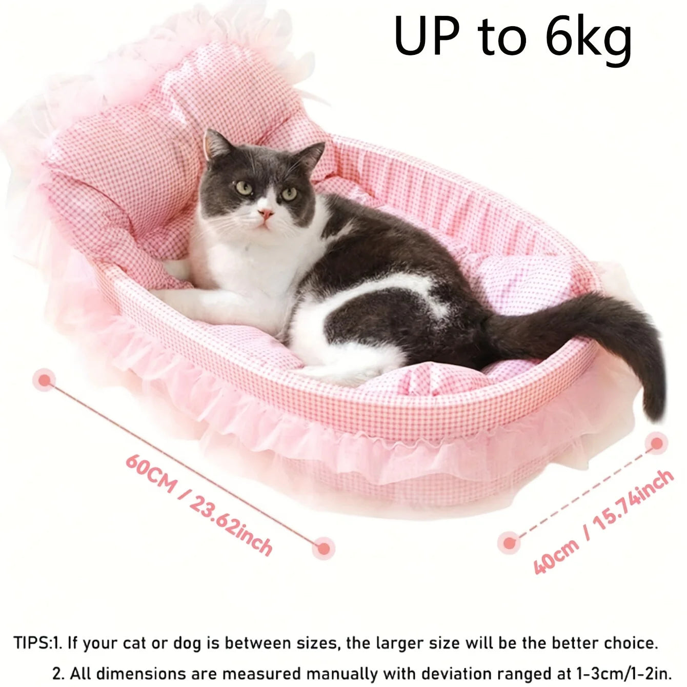 Cute Lace Trimmed Pet Princess Bed For Small Dogs Cats