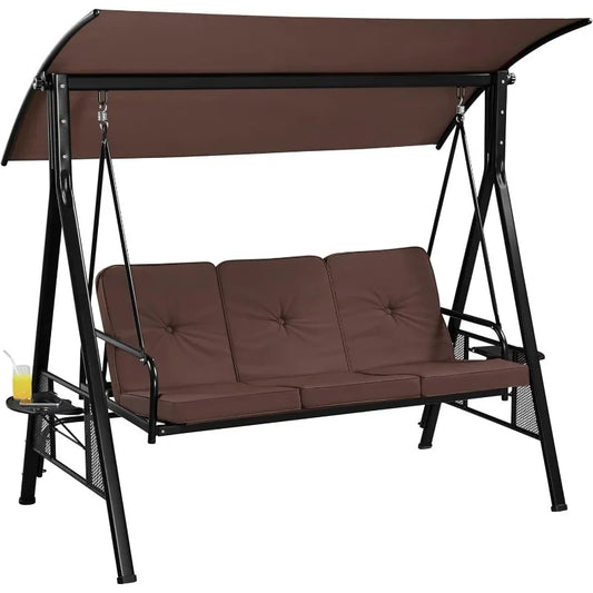 Hignconcerned 3 Seat Outdoor Swing Chair Deluxe Weatherproof