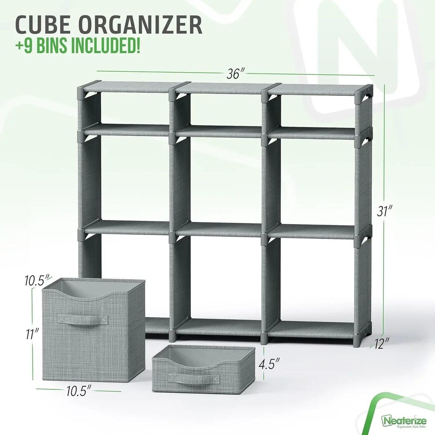 High Concerned 9 Cube Closet Organizers With Drawers And Bins