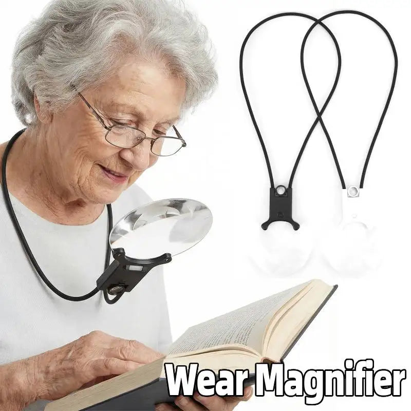 Rechargeable Hands Free Neck Magnifier With LED Light For Reading