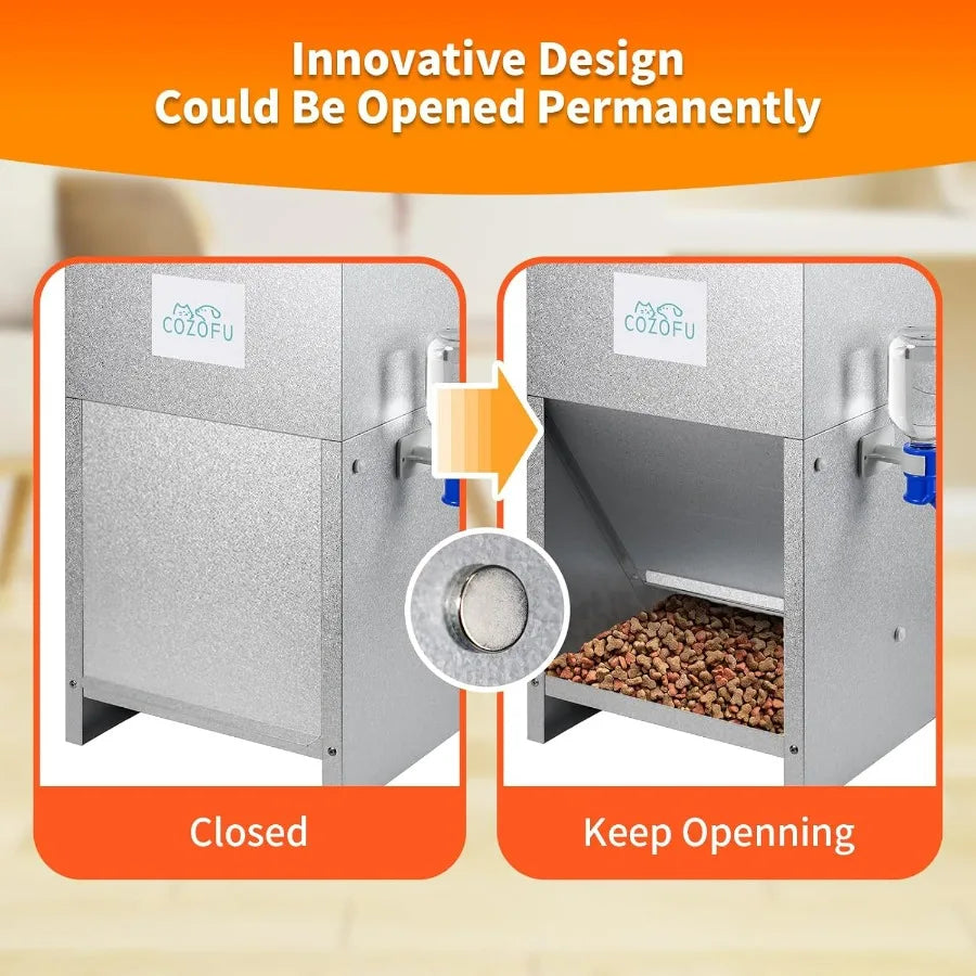 Hign-concerned Automatic Gravity Fed Dog Feeder With Water Bowl