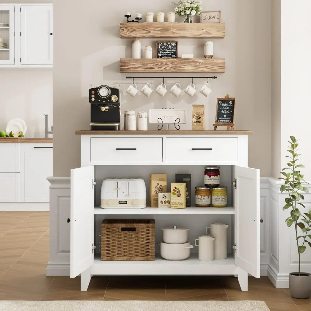 ZHUXIANG Modern Farmhouse Buffet Kitchen Storage Cabinet