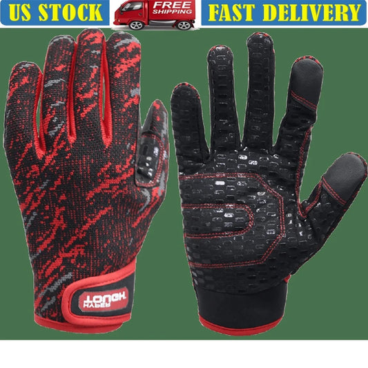 XMSJ Stretch Knit Work Gloves Non Slip Silicone Palm