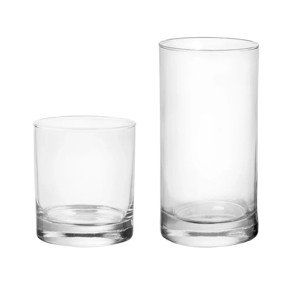 NONEDrinkware 12 Piece Clear Drinkware Set Highball Glasses