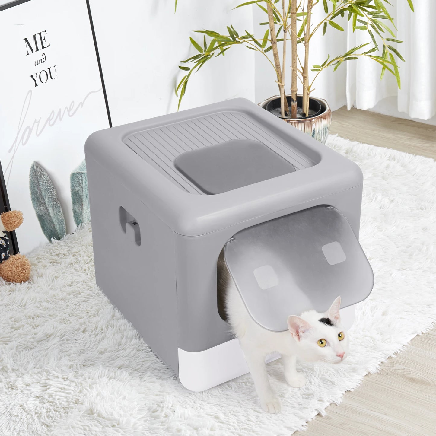 Feature Modern Cat Litter Box Self Cleaning Hidden Potty