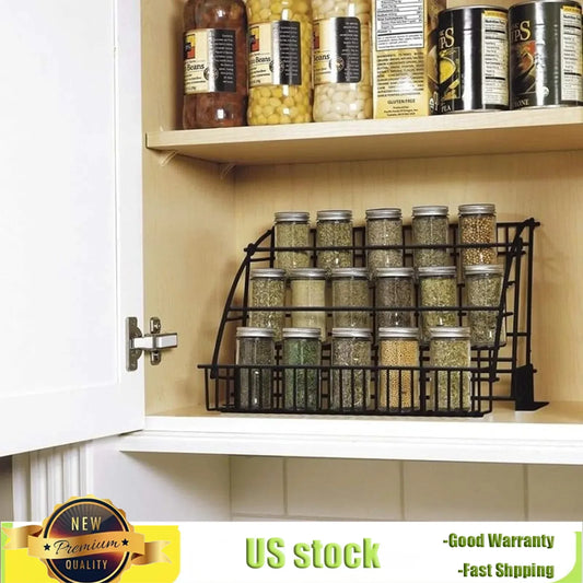 Bymaocar 3 Tier Office Kitchen Spice Rack Telescopic