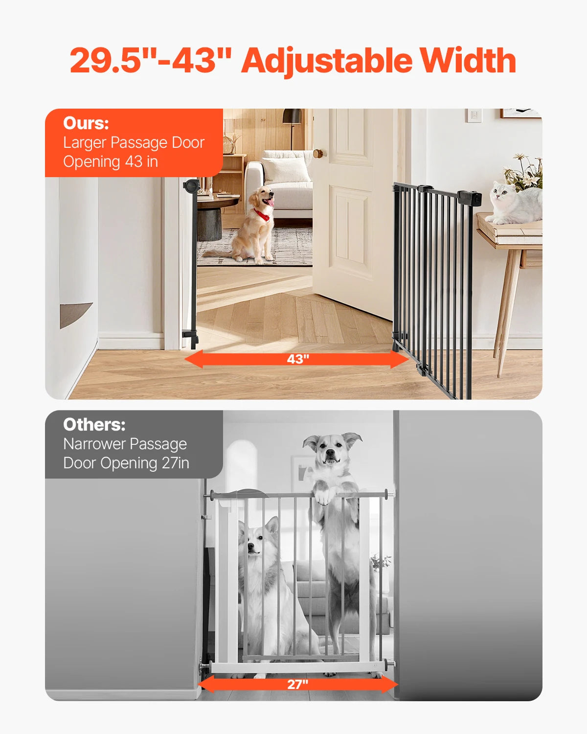 SucceBuy Adjustable Baby Gate For Child And Pet Safety