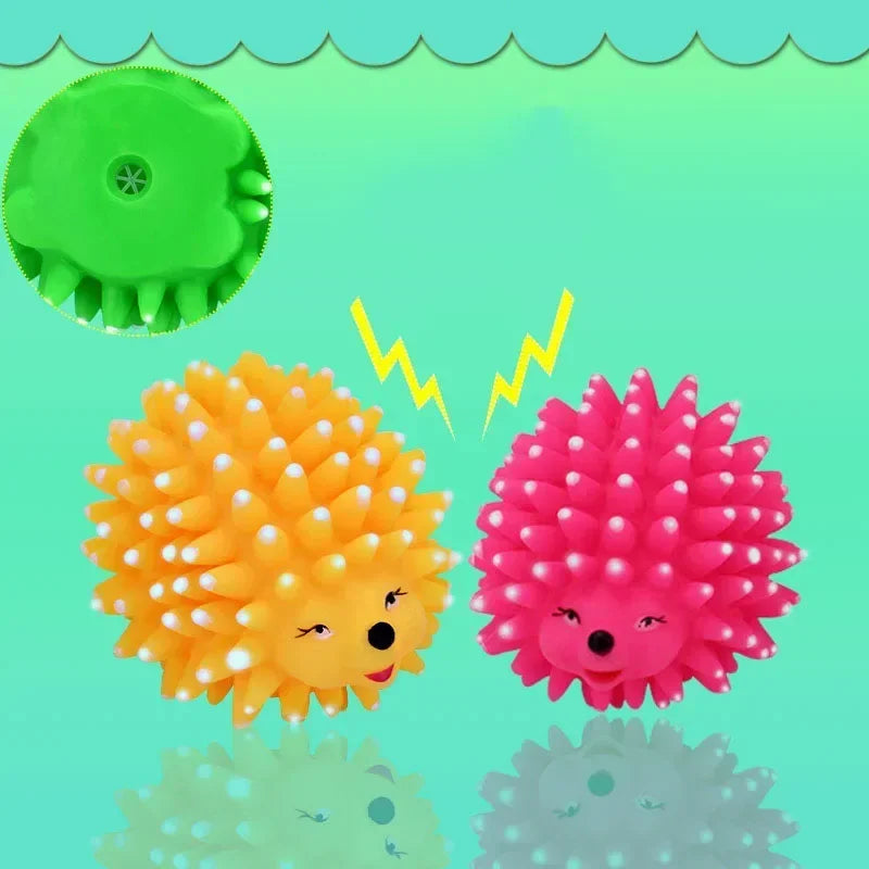 Realistic Hedgehog Squeaky Rubber Dog Chew Toy For Small Dogs