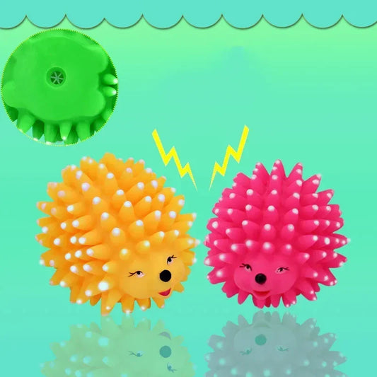 Realistic Hedgehog Squeaky Rubber Dog Chew Toy For Small Dogs