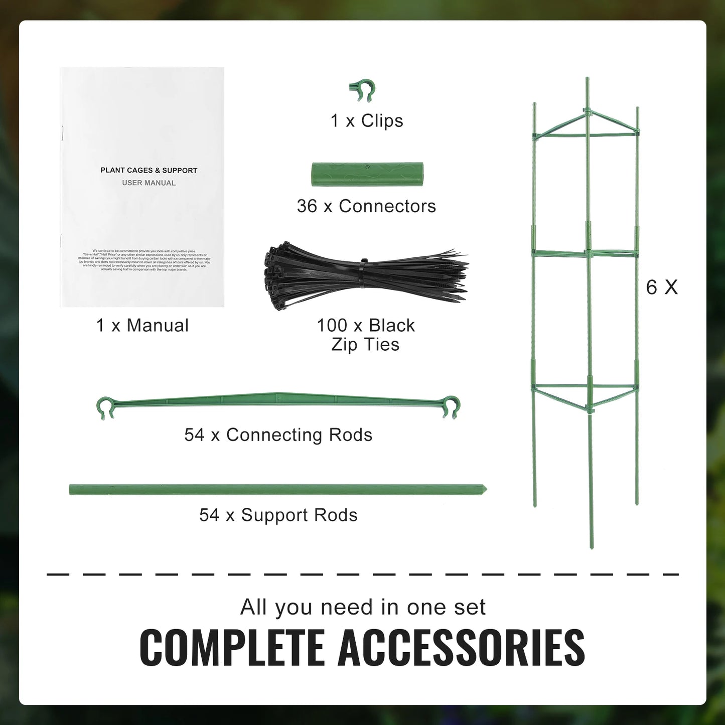 SucceBuy Tomato Cages 6 Pack for Garden Trellis and Stakes